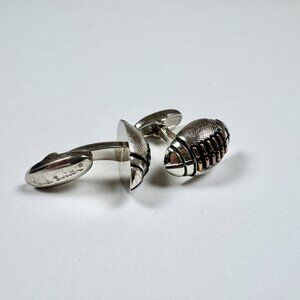 Paul Smith Mens Cufflinks Silver Tone American Football Rugby Sporty Formal